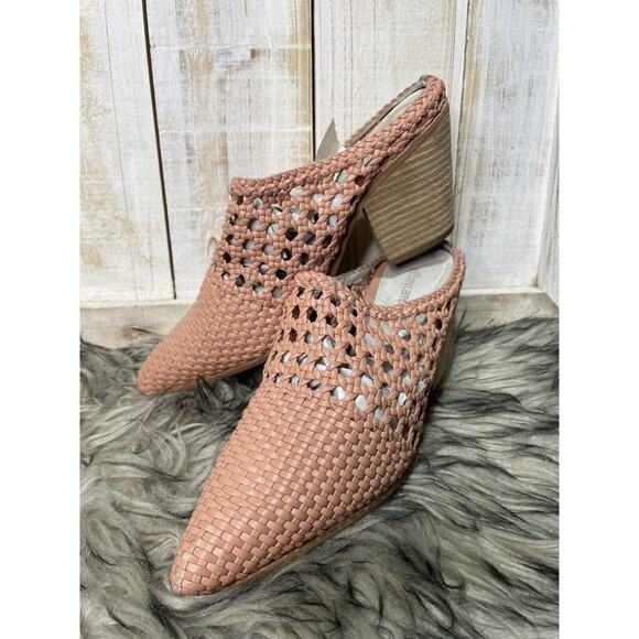 Jeffrey Campbell Leone Woven Pink Block‎ Heel Slip on Shoe Women's 7 - Picture 1 of 8